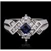 14KT White Gold 0.41ct Sapphire and Diamond Ring
