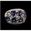 14KT White Gold 3.12ctw Sapphire and Diamond Ring