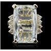 14KT Yellow Gold 11.26ct Aquamarine and Diamond Ring
