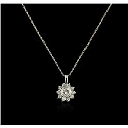 14KT White Gold 0.50ctw Diamond Pendant With Chain