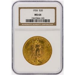 1926 NGC MS64 $20 St. Gaudens Double Eagle Gold Coin