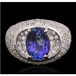 14KT White Gold 2.69ct Tanzanite and Diamond Ring