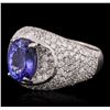 Image 2 : 14KT White Gold 2.69ct Tanzanite and Diamond Ring