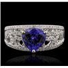 Image 1 : 14KT White Gold 2.18ct Tanzanite and Diamond Ring