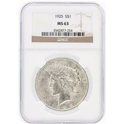 1925 NGC MS63 Peace Silver Dollar