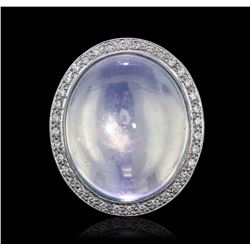 18KT White Gold 21.49ct Opal, Sapphire and Diamond Ring