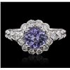 Image 1 : 14KT White Gold 1.77ct Tanzanite and Diamond Ring