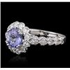 Image 2 : 14KT White Gold 1.77ct Tanzanite and Diamond Ring