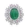 Image 1 : 14KT White Gold 3.81ct Emerald and Diamond Ring