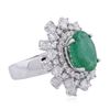 Image 2 : 14KT White Gold 3.81ct Emerald and Diamond Ring