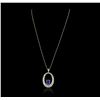 Image 2 : 14KT Yellow Gold 3.83ct Tanzanite and Diamond Pendant With Chain