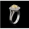 Image 3 : 14KT White Gold 2.78ctw Fancy Yellow Diamond Ring