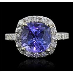 14KT White Gold 4.08ct Tanzanite and Diamond Ring