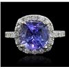 Image 1 : 14KT White Gold 4.08ct Tanzanite and Diamond Ring
