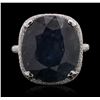 Image 1 : 18KT White Gold 17.38ct Sapphire and Diamond Ring
