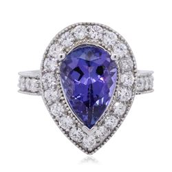 14KT White Gold 3.30ct Tanzanite and Diamond Ring