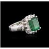 Image 2 : 14KT White Gold 3.07ct Emerald and Diamond Ring