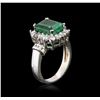 Image 3 : 14KT White Gold 3.07ct Emerald and Diamond Ring