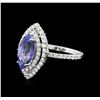 Image 2 : 14KT White Gold 1.64ct Tanzanite and Diamond Ring