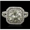 Image 1 : 14KT White Gold 3.99ctw Diamond Ring