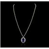 Image 2 : 14KT White Gold 15.40ct GIA Certified Tanzanite and Diamond Necklace