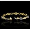 Image 3 : 14KT Yellow Gold 5.36ctw Tanzanite and Diamond Bracelet