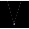 Image 2 : 14KT White Gold 2.34ct Tanzanite and Diamond Pendant With Chain