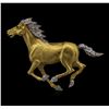 Image 1 : 0.65ctw Diamond Horse Brooch - 18KT Two-Tone Gold