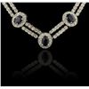 Image 1 : 14KT White Gold 15.64ctw Sapphire and Diamond Necklace