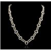 Image 2 : 14KT White Gold 15.64ctw Sapphire and Diamond Necklace