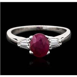 14KT White Gold 1.32ct Ruby and Diamond Ring