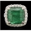 Image 1 : 14KT White Gold 7.77ct Emerald and Diamond Ring