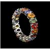 Image 2 : 9.92ctw Multi Color Sapphire Ring - 14KT White Gold