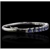 Image 2 : 14KT White Gold 4.68ctw Sapphire and Diamond Bangle Bracelet