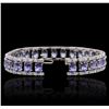 Image 3 : 14KT White Gold 19.75ctw Tanzanite and Diamond Bracelet