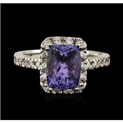 14KT White Gold 2.05ct Tanzanite and Diamond Ring