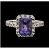 Image 1 : 14KT White Gold 2.05ct Tanzanite and Diamond Ring