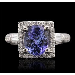 14KT White Gold 2.05ct Tanzanite and Diamond Ring