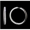 Image 2 : 0.76ctw Diamond Hoop Earrings - 18KT White Gold