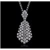 Image 1 : 14KT White Gold 5.96ctw Diamond Pendant With Chain