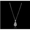 Image 2 : 14KT White Gold 5.96ctw Diamond Pendant With Chain