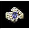0.80ct Tanzanite and Diamond Ring - 14KT Yellow Gold