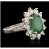 Image 2 : 14KT White Gold 2.96ct Emerald and Diamond Ring