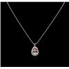 Image 1 : 14KT White Gold 8.37ct Morganite and Diamond Pendant With Chain