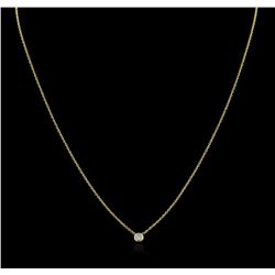 14KT Yellow Gold 0.09ct Diamond Solitaire Necklace