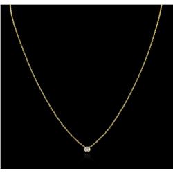 14KT Yellow Gold 0.09ct Diamond Solitaire Necklace