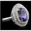 Image 2 : 14KT White Gold 5.02ct Tanzanite and Diamond Ring