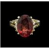Image 1 : 5.34ct Rubellite and Diamond Ring - 14KT Yellow Gold