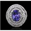 Image 1 : 14KT White Gold 3.82ct Tanzanite and Diamond Ring