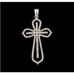 1.00ctw Diamond Cross Pendant - 14KT White Gold